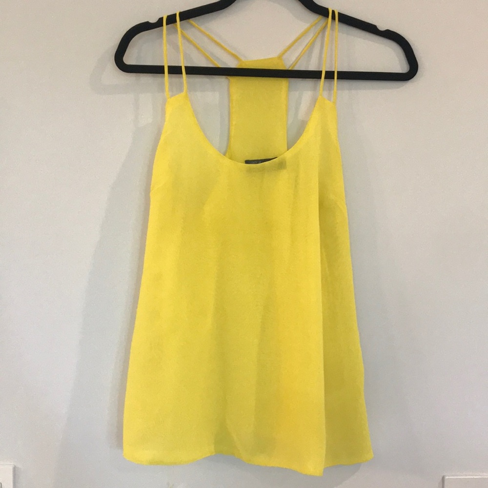 Yellow chiffon tank top